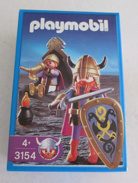 Playmobil Aus Set 3154 - WikingerköNig Wikinger KöNig - RaritäT 2001 - Neu Ovp-image