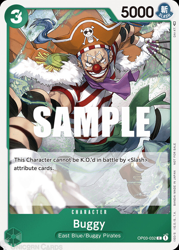 OP03-032 Buggy :: Common Foil Alternative Art One Piece TCG Card : OP04: Kingdom