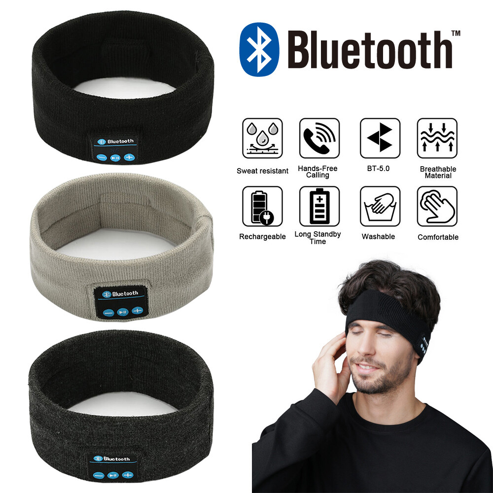 Bluetooth 5.0 Wireless Headband Sports Mic Stereo Running Sleep Music  Headphones | eBay