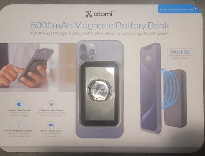 Atomi Magnetic Charging 5000mAh Battery Bank For Iphone