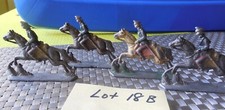 4 Lead Soldier Figurines on Horseback