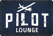 Airplane Decor Vintage Airplane Metal Tin Sign Pilot Lounge Sign Aviation Themed