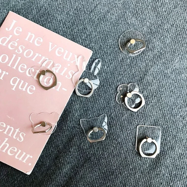 Suporte giratório anel dedo celular LiliDreamStore 360 - TRANSPARENTE - Imagem 2 de 4