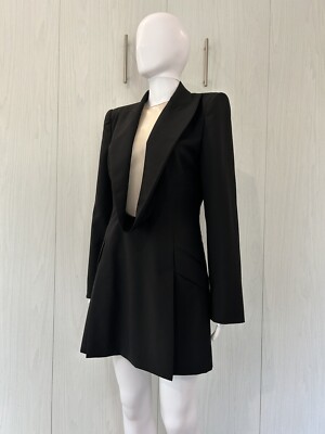 ワンピース Alexander McQueen Tuxedo Chemisier Dress Alexander McQueen S/S 1998 'Golden Shower' Plunge Neck