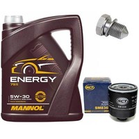 MotoröL Set 5W-30 5 Liter + ÖLfilter + Schraube Audi A1 A3 Seat Toledo II 1.6