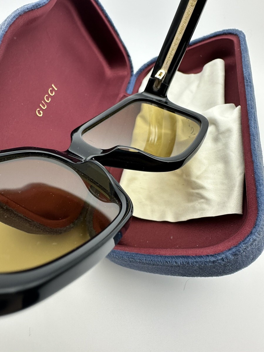 Gucci GG0786S Black Frame Yellow Lens Square Men's