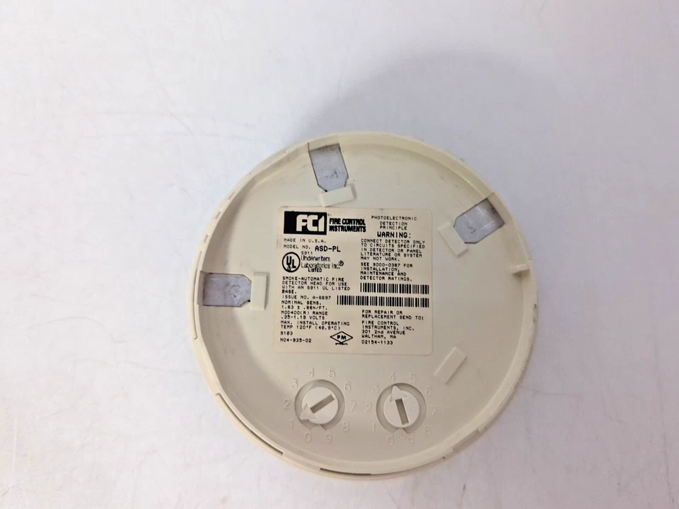 FCI Fire Control Instruments ASD-PL Addressable Smoke Detector - Image 4 of 4