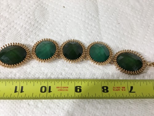 Beautifully Detailed Large Mika Green Jewel Jeweled Necklace - Photo 9/10
