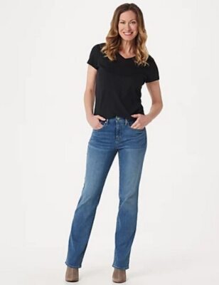 NYDJ Women's Marilyn Straight Leg Jeans – Rhodes Wash, Lift Tuck Technology, Higher Rise