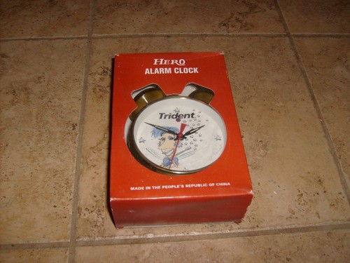 TRIDENT HERO ALARM AD CLOCK NEW MIB..... RARE! - Picture 10 of 10