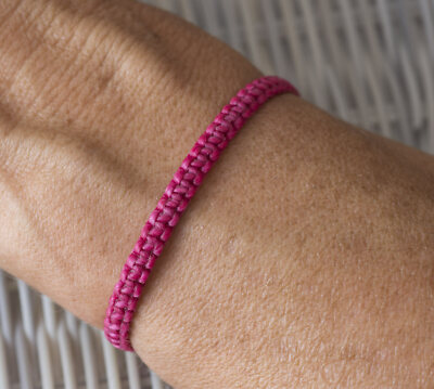ブレスレット LABEL K BRAIDED FABRIC BRACELET (BR-TISSE_PINKMOMSROCK) Brazilian Bracelet Friendship Wire Cotton Waxed Braided Pink