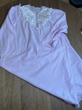 Quiet Moments Soft Pink Flannel Night gown with Lace collar size Medium Vintage