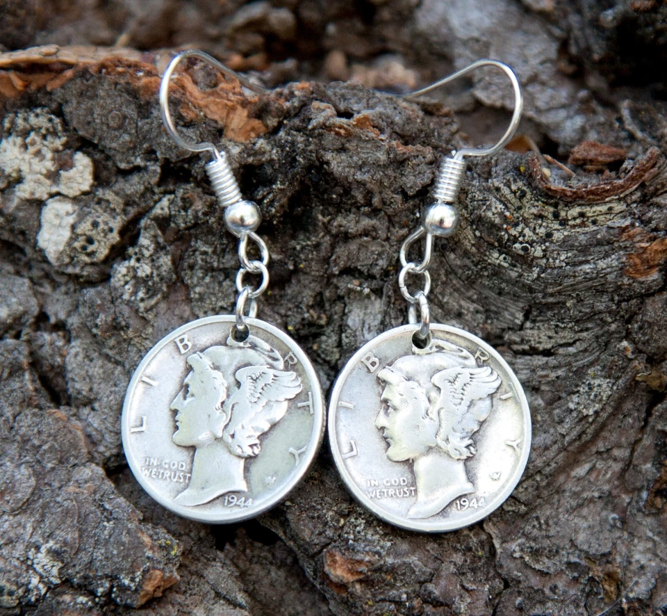 Custom Date Dime Earrings 25th 30th 35th 40th 45th 50th 55th 60th 65th bday - Image 2 of 4
