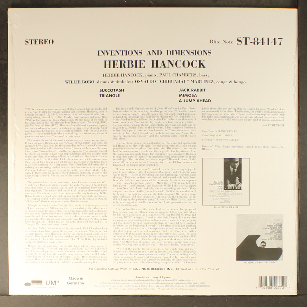 HERBIE HANCOCK: inventions & dimensions BLUE NOTE 12
