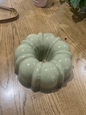 Vintage Nordic Ware Mini Bundt Pan Fluted Green Heavy Made in USA Sage Green