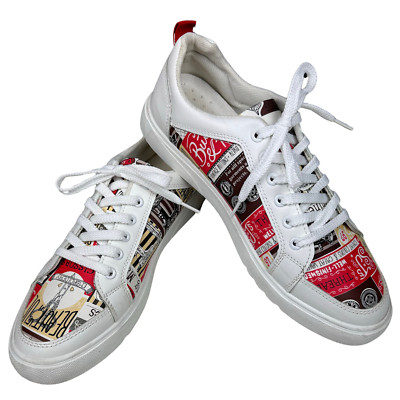 Casual Fashion Sneakers Men's Campus Random Graphics Sz US 10 White Red Student