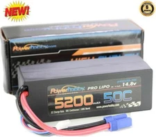 Powerhobby 4S 14.8V 5200mAh 50C Lipo Battery Hard Case 4-Cell w EC5 Plug