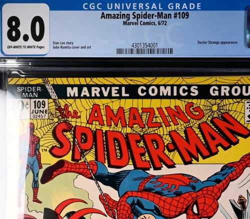 Amazing Spider-Man #109 1972 CGC 8.0 Dr Strange App Romita Stan Lee