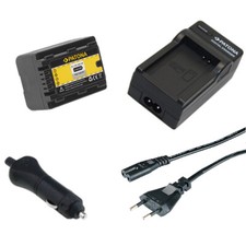 Batteria Patona + caricabatteria casa/auto per Panasonic SDR-S70K,SDR-S70R