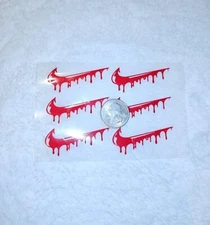 Sheet of 6 Nike Swoosh Drip Logo Iron-On Decal FREE SHIPPING with in the US