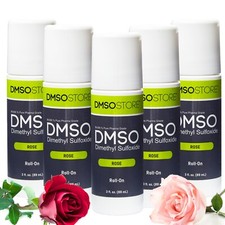 DMSO Rose Scented 3 oz. Roll-On 99.995 Pharma Grade Dimethyl Sulfoxide 5 Pack 