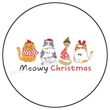 MEOWY CHRISTMAS CATS ENVELOPE SEALS LABELS STICKERS PARTY FAVORS