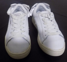 PUMA BASKET GIRLS SIZE 1 YOUTH LEATHER SNEAKER WITH BOW AT HEEL