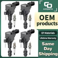 UF491 4 Ignition Coils +4 Spark Plugs for Saturn Chevy Cobalt Pontiac 2.2L 2.4L