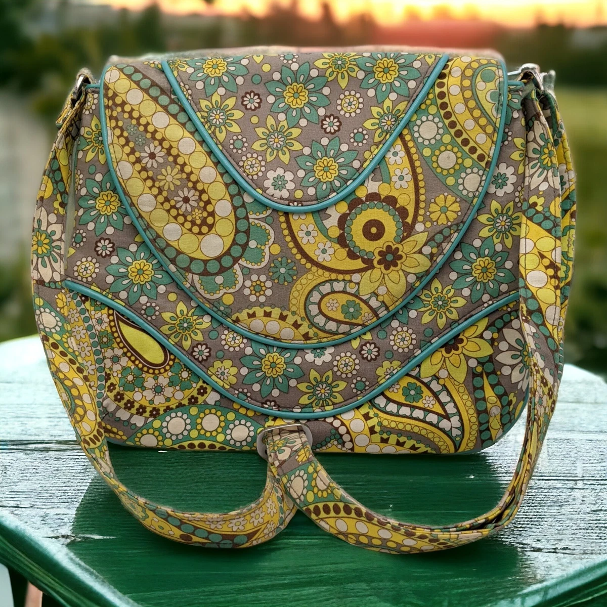 VERA BRADLEY LEMON PARFAIT CROSSBODY PURSE ADJUSTABLE STRAP - EUC | eBay