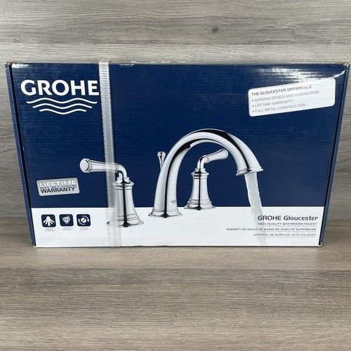 Grohe Gloucester Chrome 8" Widespread 2 Handle Bathroom Faucet New