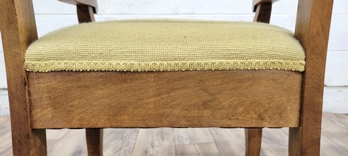 Vintage French Louis XV Empire Style Needlepoint Armchairs - Picture 10 of 11