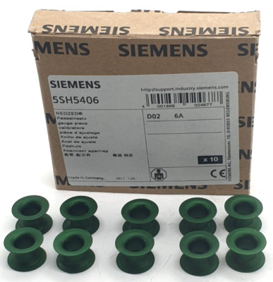 10x Siemens 5SH5406 NEOZED fitting insert fitting sleeve green D02 6A new original packaging