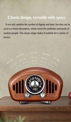 Bluetooth Speaker Retro Wood with AM FM Radio Real Wood Great Sound - Picture 2 of 11