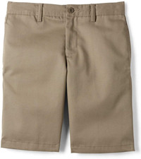 Lands' End School Uniform Boys Cotton Plain Front Chino Shorts