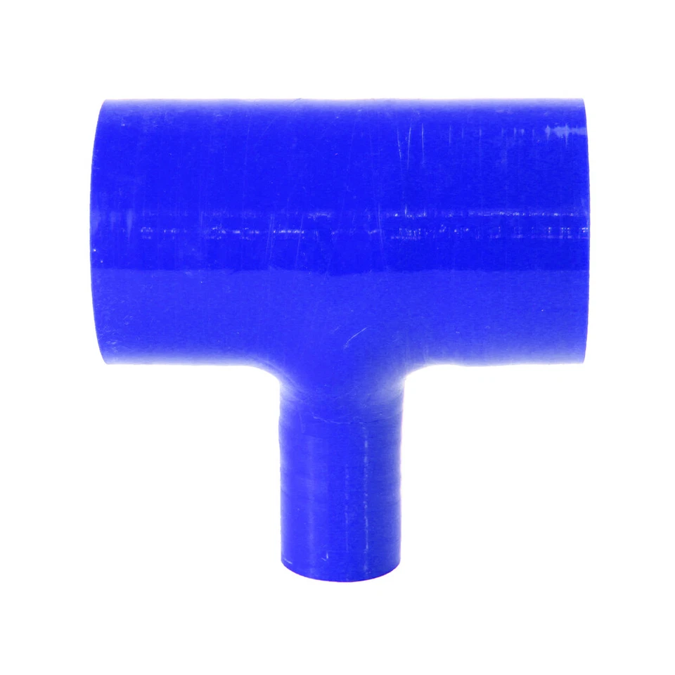 Acoplador BOV de 3 vías pieza en T de manguera de silicona ID 2,5" 63 mm, identificación de boquilla 1" 25 mm azul Foto 4 de 4