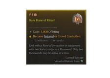 DIABLO 4 IV Lord Of Hatred Season Eteranal FEO Rare Rune Of Ritual Softcore Item