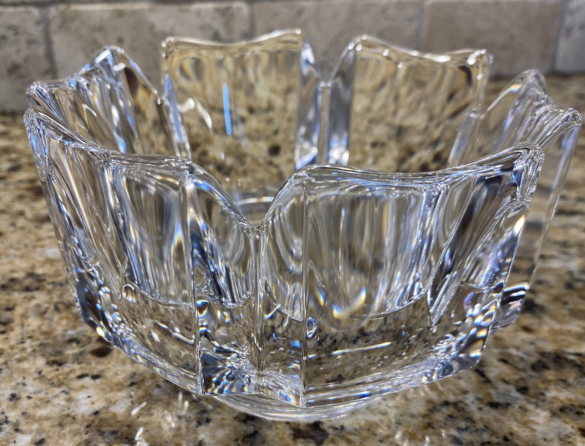 Vintage Orrefors Sweden Crystal Bowl Corona 4384/12 Lars Hellsten
