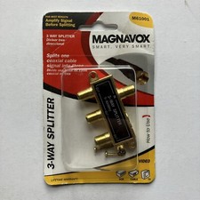 Magnavox 3 Way Splitter Video Coaxial Cable Signal into Three Brand New NOS