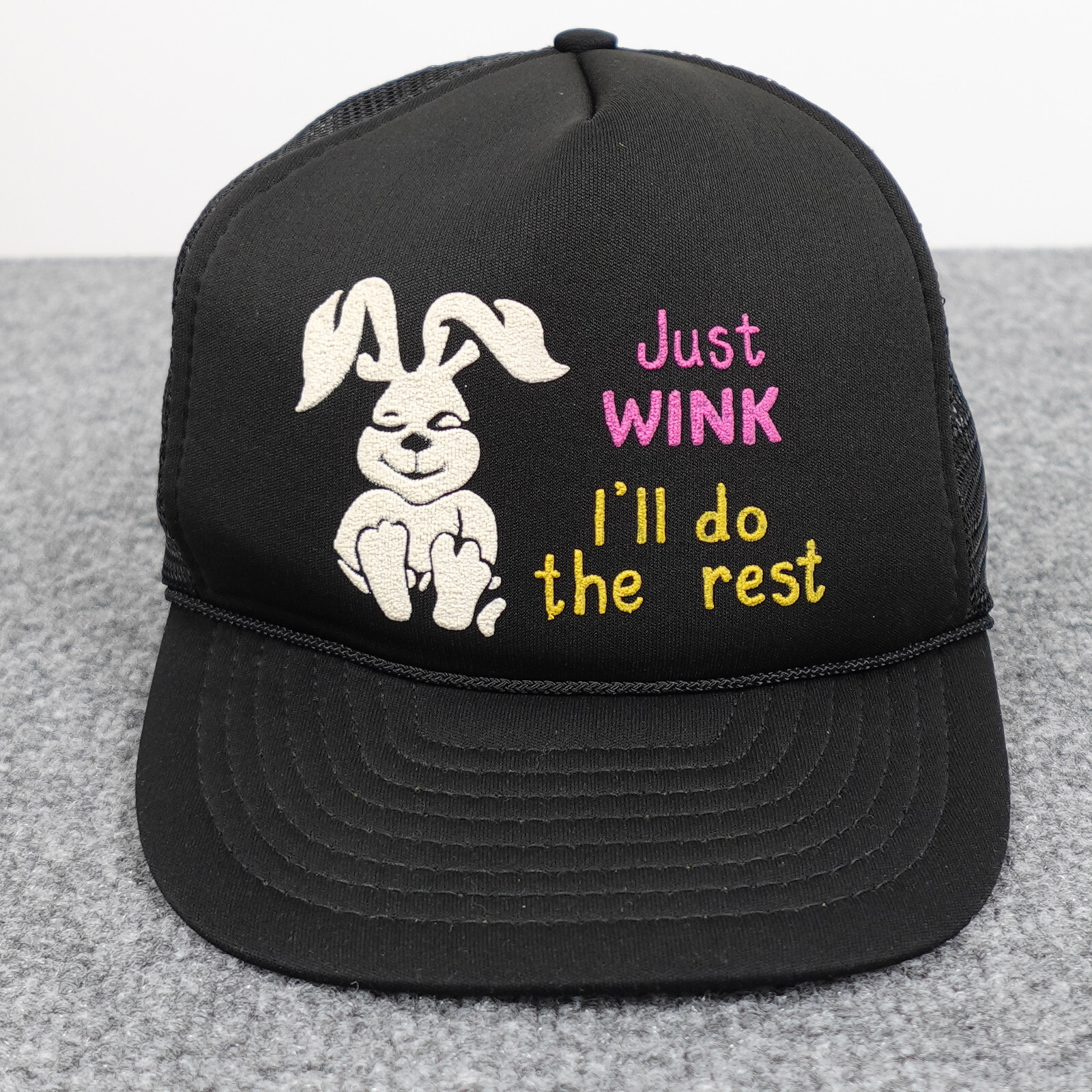 Suggestive Rabbit Hat Cap Snap Back Adjustable Bl… - image 1