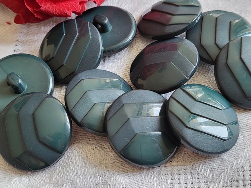 Lot De 6 Boutons Vintage Bleus - Motif à Pied - Diamètre 2,2 Cm - Réf. 5358