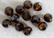 3 6 mm Swarovski 5000 Crystal Rounds -- Mocca