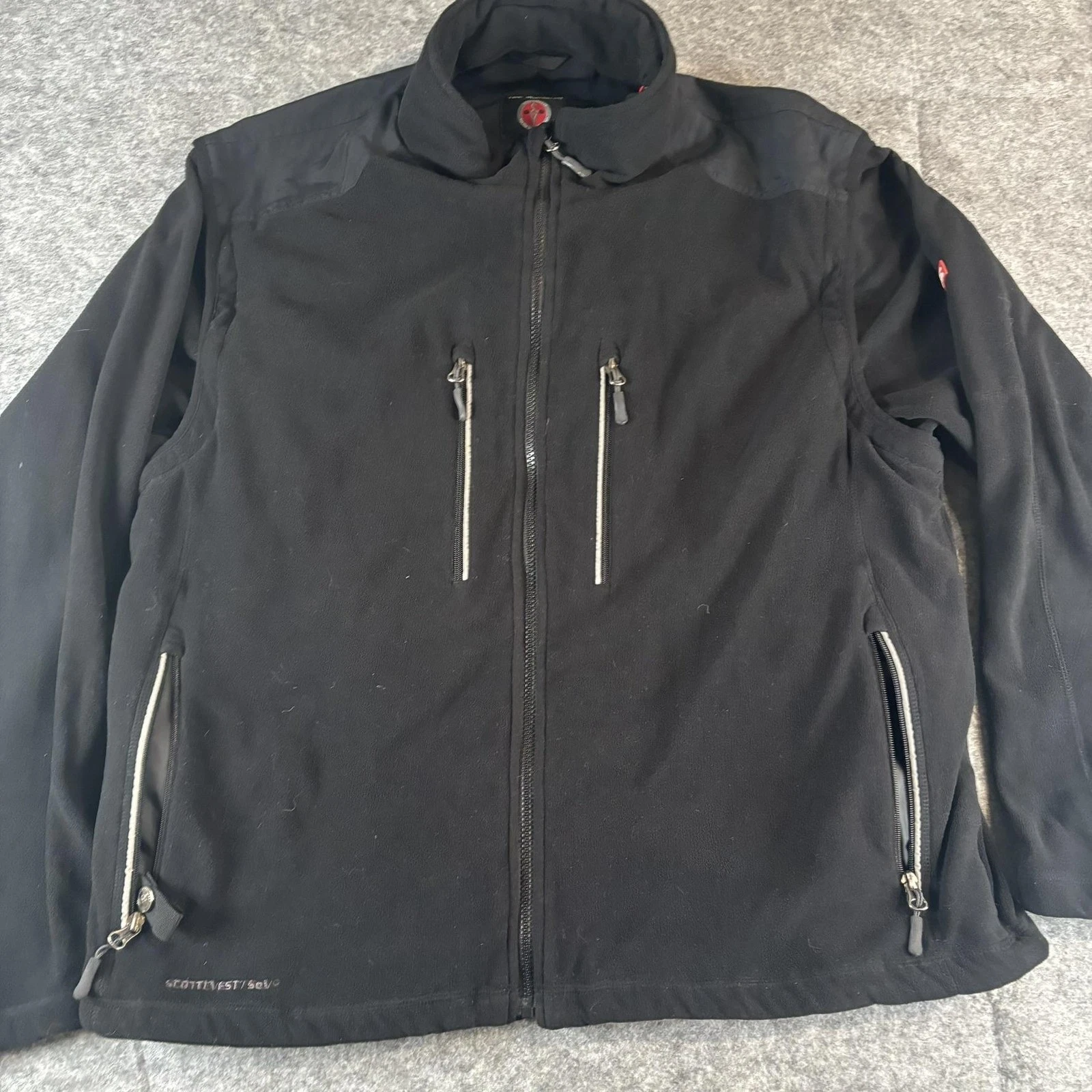 SCOTTeVEST Jacket Mens XL Black Soft Shell Travel Multi Pocket TEC RFID