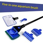 5 in 1 Aquarium Cleaning Kit Glass Brush Scraper Fishnet Fish Tank Cleaner Tools