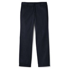 NWT LANDS' END WOMEN'S PERFECT FIT WRINKLE RESISTANT CHINO PANTS NAVY UNHEMMED 0
