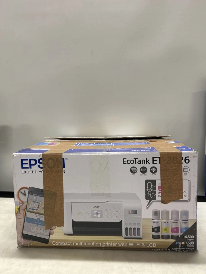 Epson EcoTank ET-2826 stampante standard a getto d'inchiostro a colori - bianco - Immagine 3 di 4