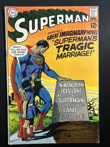 Superman #215 1969 DC Comics Vintage Silver Age Comic 1st Print VG *A13