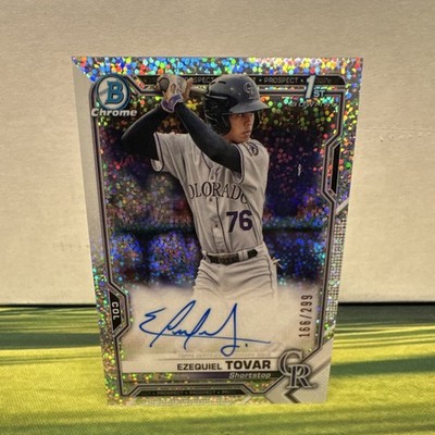 Bowman 2021 Chrome Ezequiel Tovar Rockies Auto RC Speckle CPA-ETO /299