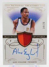 2014 Panini National Treasures Material Alex English MT-AE 14/25 Patch Auto