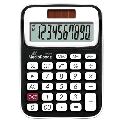 MediaRange Compact calculator with 10-digit LCD display, solar and battery opera