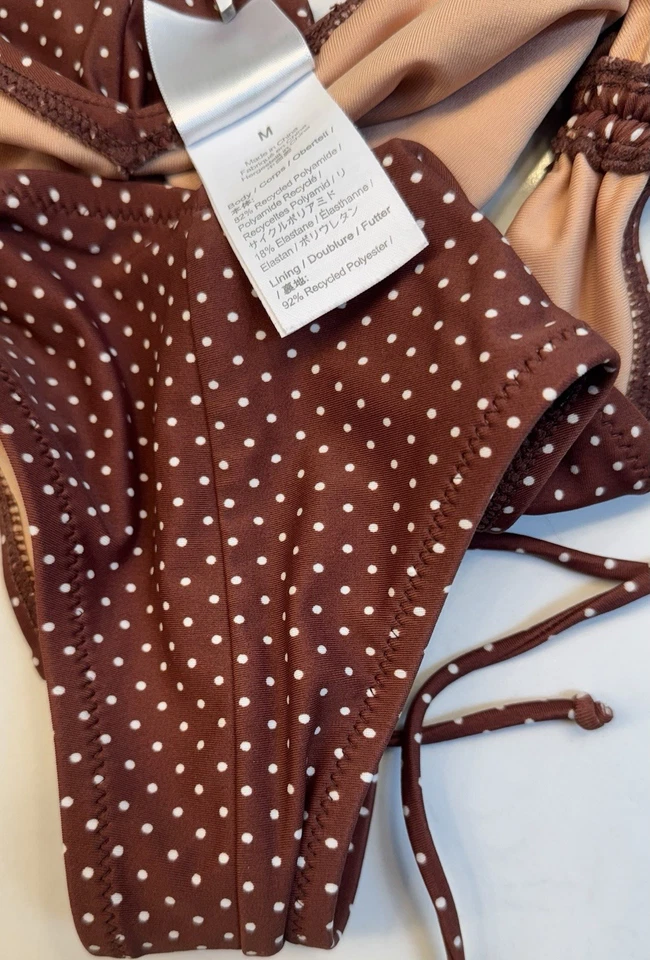 J. Top de biquíni Crew Ruched Halter e parte inferior de biquíni com estampa de bolinhas - Imagem 4 de 4